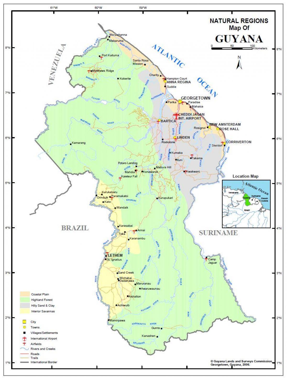 ramani ya Guyana maliasili