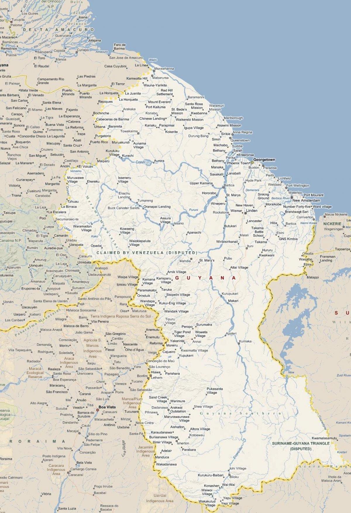 ramani ya barabara Guyana