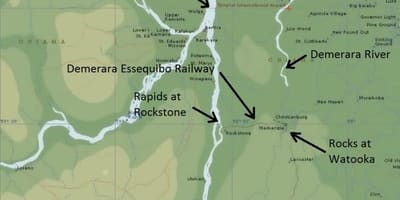 Ramani ya essequibo pwani Guyana