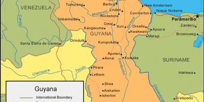 Ramani ya Guyana kisiasa 