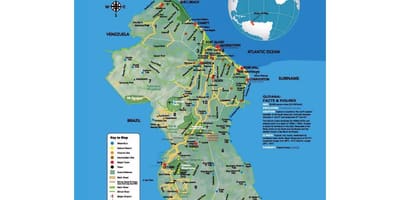 Ramani ya kuonyesha ramani ya jinsi ya amerindians alikuja Guyana